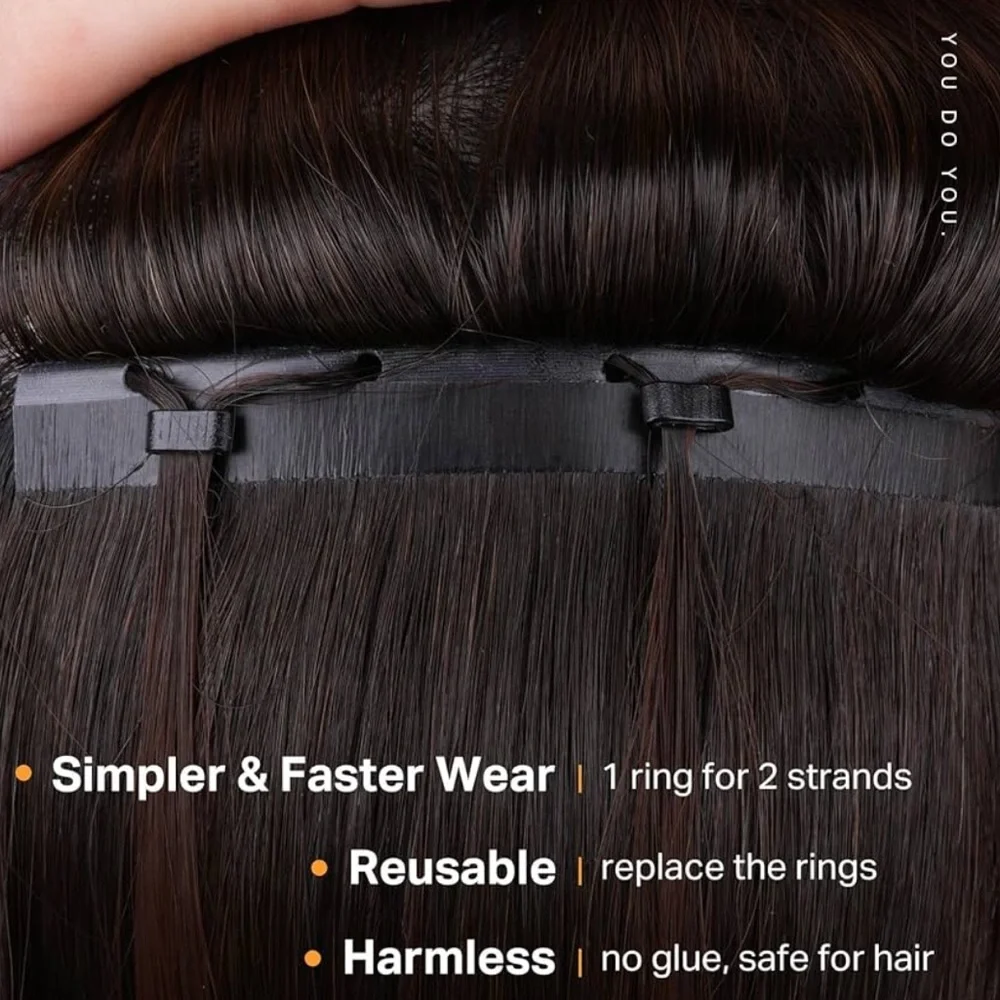 Dark Brown Chestnut Brown Human Hair Butterfly Weft 20 Inch Hair Extensions